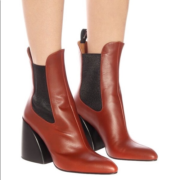 Chloe Shoes - Chloé Wave Heel Leather Boots